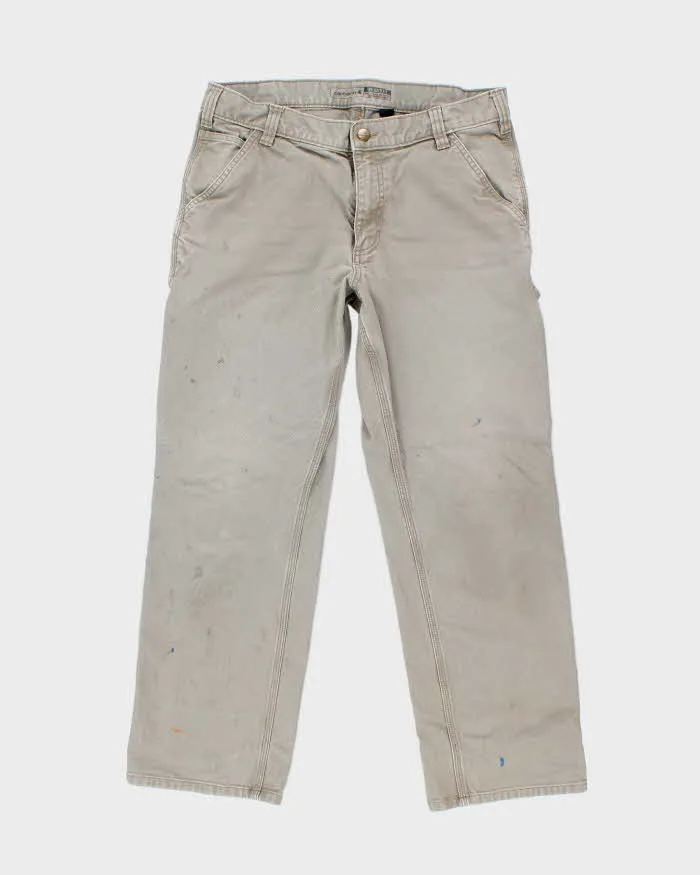 Vintage 2000's Carhartt Faded Grey Single Knee Carpenter Trousers - W32 L27 sold by Rokit