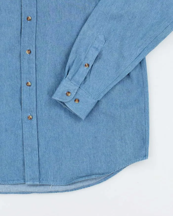 Vintage 2000's Ralph Lauren Medium Wash Long Sleeve Denim Shirt - L sold by Rokit product image thumbnail 4