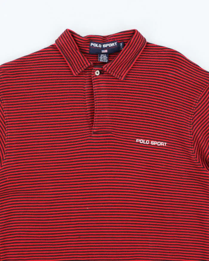 Vintage Y2K Polo Sport Striped Long Sleeve Polo Shirt - M sold by Rokit product image thumbnail 3