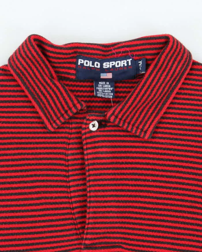 Vintage Y2K Polo Sport Striped Long Sleeve Polo Shirt - M sold by Rokit product image thumbnail 5