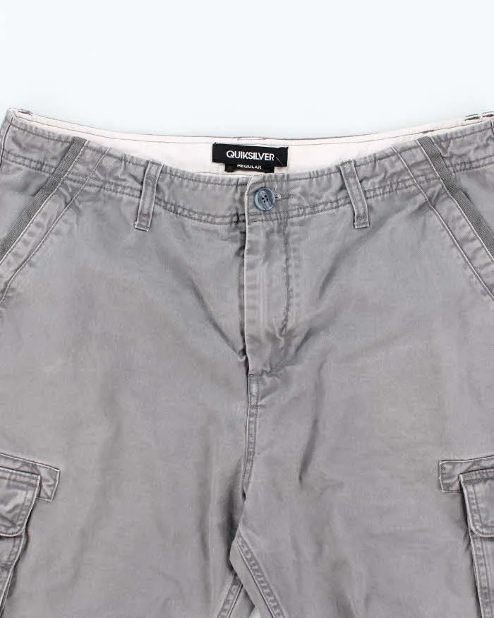 Y2k Quiksilver Grey Cargo Shorts - W36 sold by Rokit product image thumbnail 3