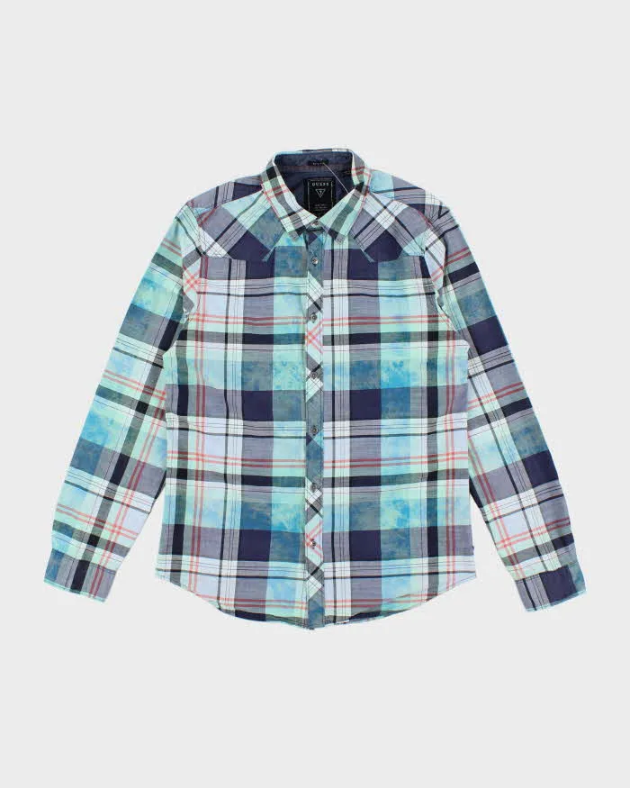 Vintage Y2K Guess Patterned Long Sleeve Shirt - M sold by Rokit