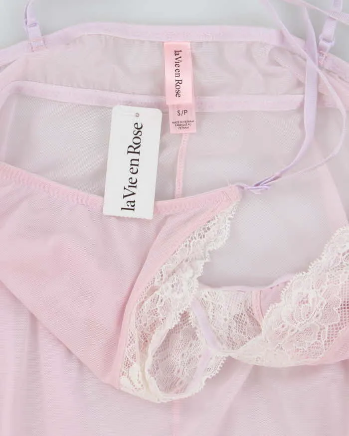 Y2k 00s La Vie En Rose Deadstock Pink Mesh Slip Dress - S sold by Rokit product image thumbnail 5