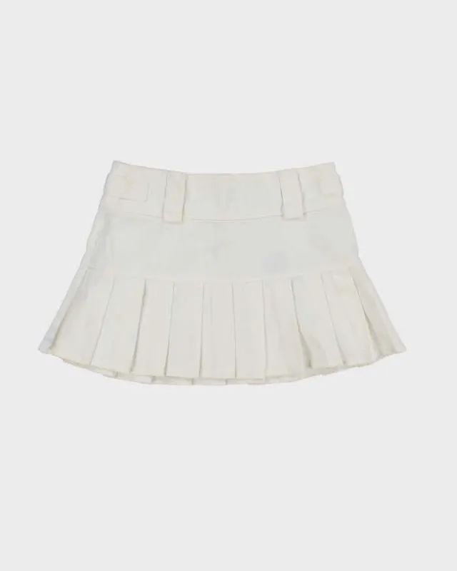 Vintage Y2K Juice Couture White Pleated Mini Skirt - S sold by Rokit