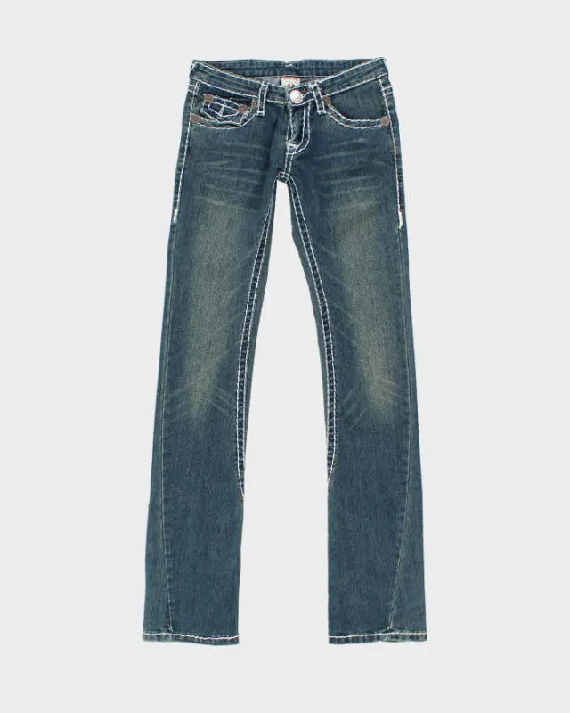 Vintage Y2k True Religion Faded Dark Wash Jeans - W28 L34 sold by Rokit
