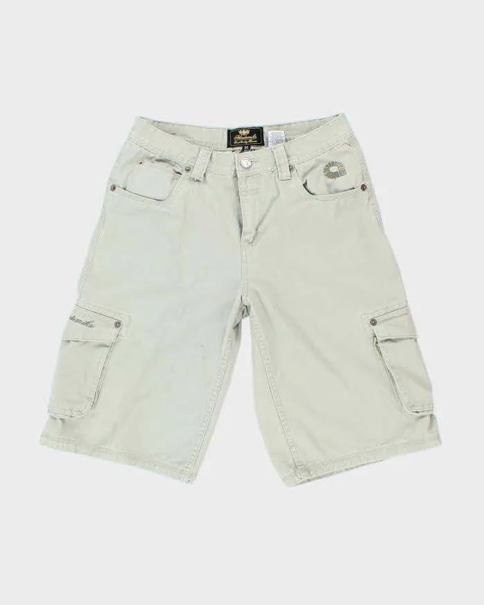 Vintage Y2K Akademiks Wide Leg Beige Cargo Shorts - W28 L13 sold by Rokit