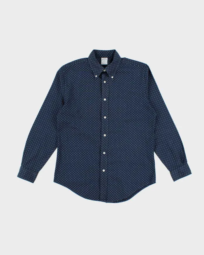 Brooks Brothers Navy Flower Patterned Long Sleeve Shirt - M sold by Rokit