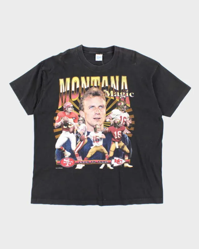 Vintage 90's Salem Sports Joe Montana Rap Style Graphic T-Shirt - XL sold by Rokit