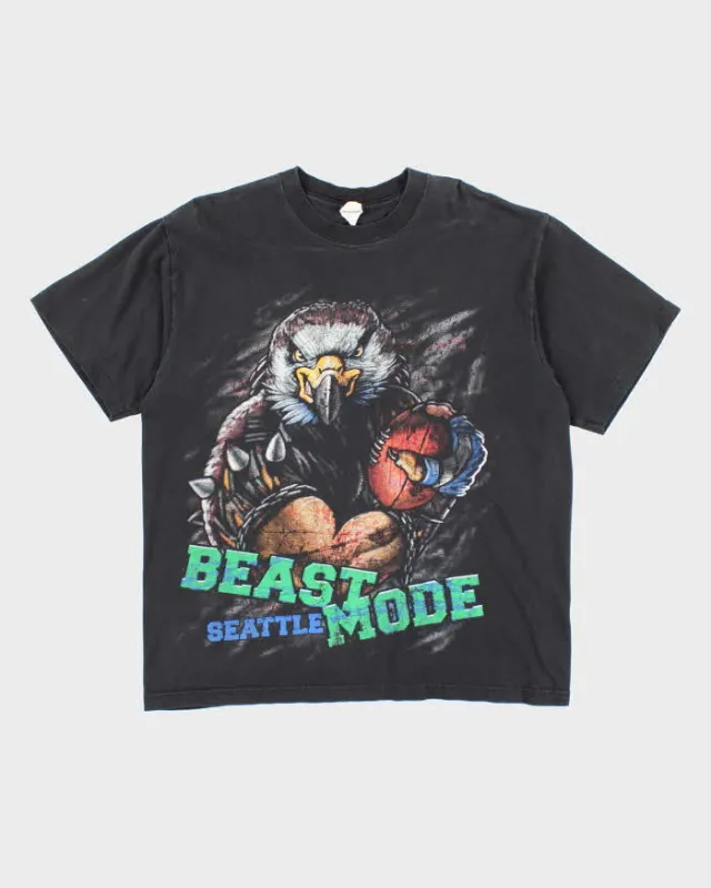 Vintage Y2K Beast Mode Seattle Eagle Graphic T-Shirt - XL made by Rokit