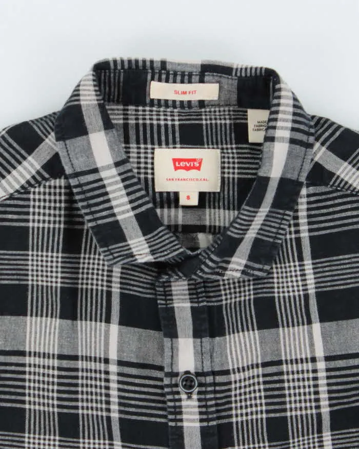 Levi's Navy Check Linen/Cotton Blend Slim Fit Shirt - S sold by Rokit product image thumbnail 5