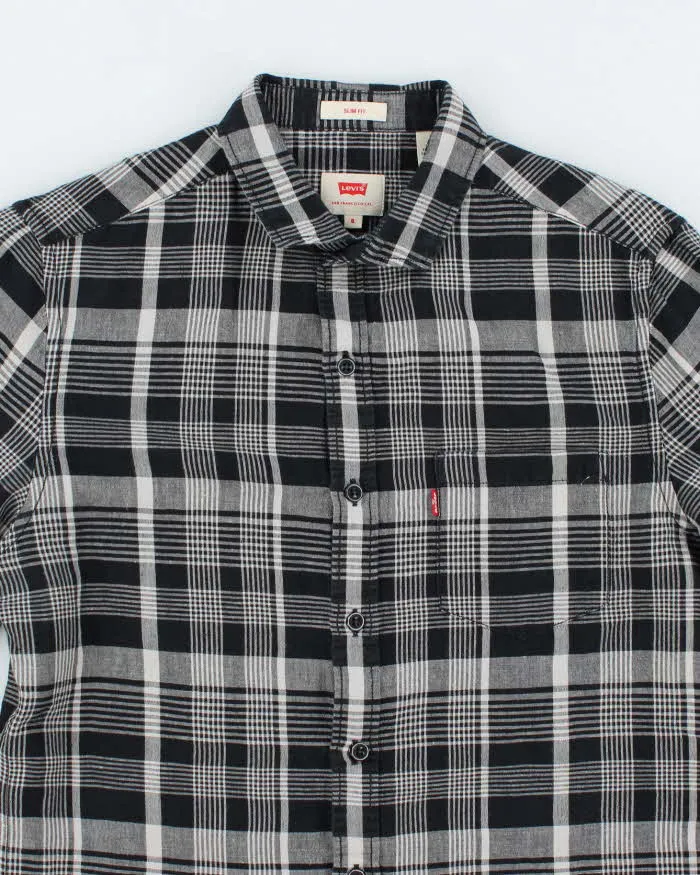 Levi's Navy Check Linen/Cotton Blend Slim Fit Shirt - S sold by Rokit product image thumbnail 3