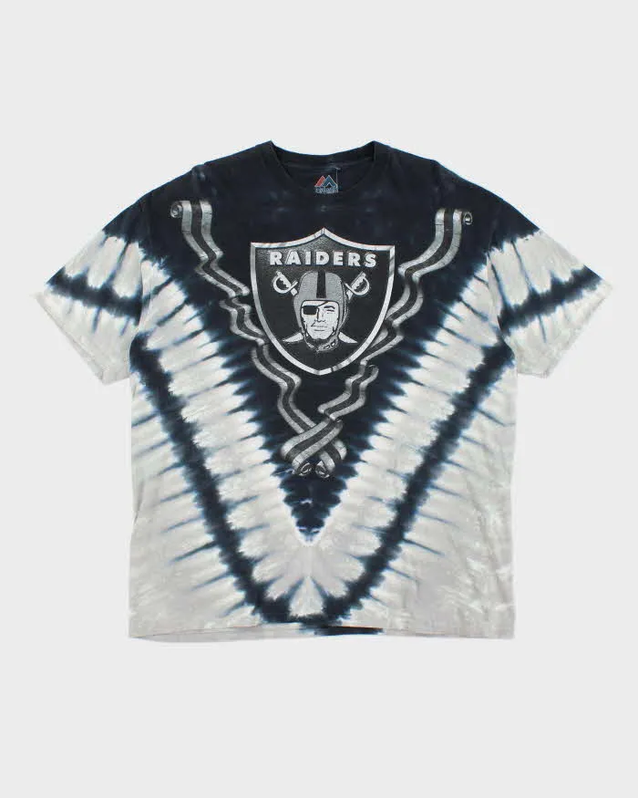 Vintage Majestic Oakland Raiders Tie Dye Graphic T-Shirt - XL sold by Rokit