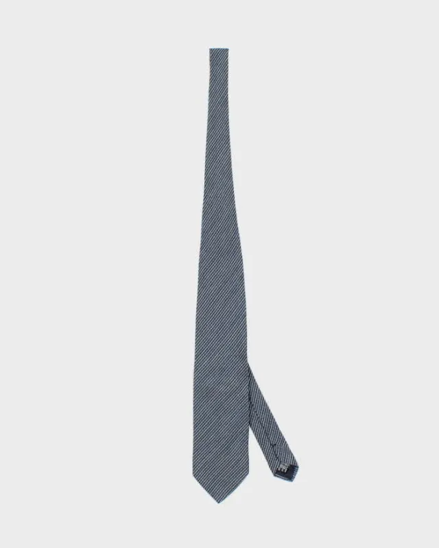 Armani Collezioni Blue Wool Silk Blend Tie sold by Rokit