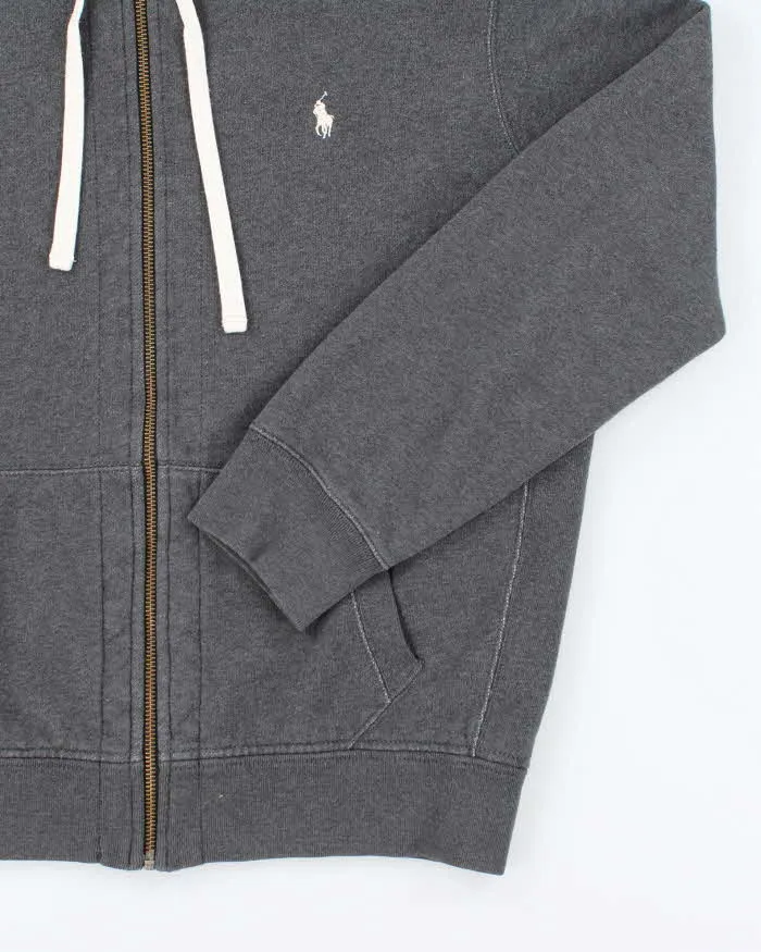 Polo Ralph Lauren Grey Zip-Up Hoodie - XL sold by Rokit product image thumbnail 4