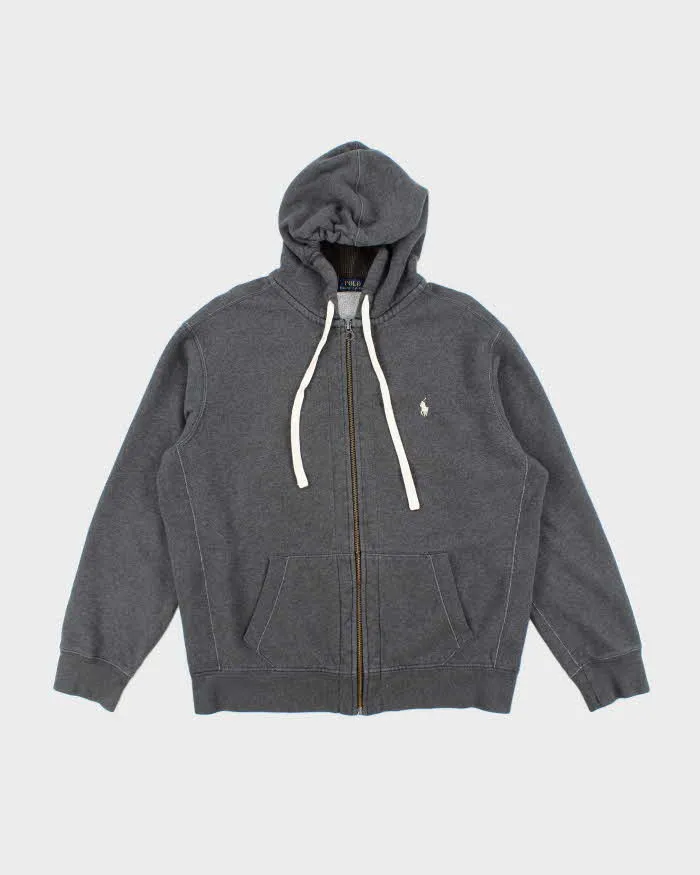 Polo Ralph Lauren Grey Zip-Up Hoodie - XL sold by Rokit