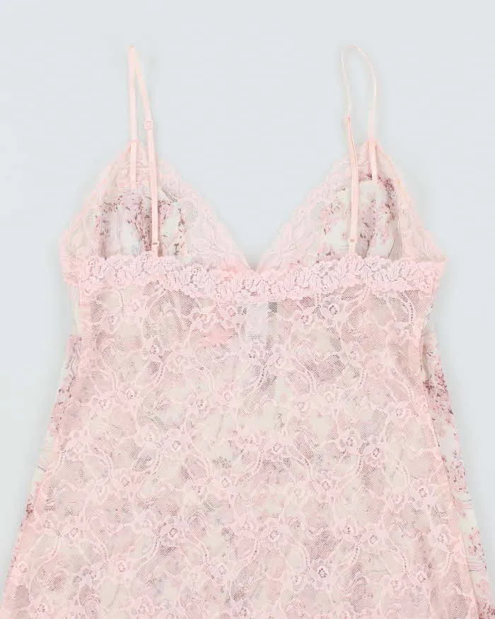 Vintage 90s La Senza Floral Lace Back Slip - L sold by Rokit product image thumbnail 4