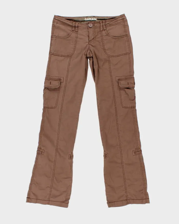 Garage Y2K Brown Low Rise Cargo Trousers - M sold by Rokit
