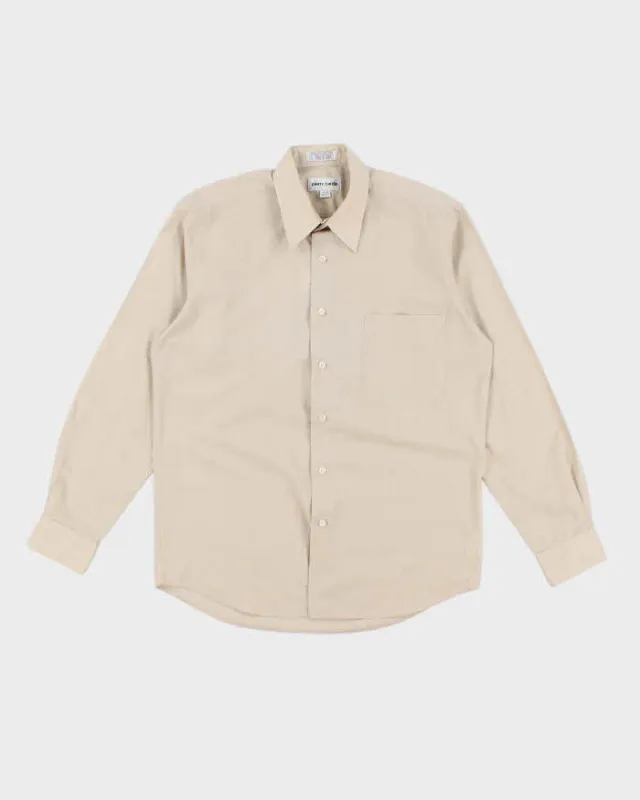 Vintage Pierre Cardin Plain Beige Long Sleeve Shirt - L sold by Rokit