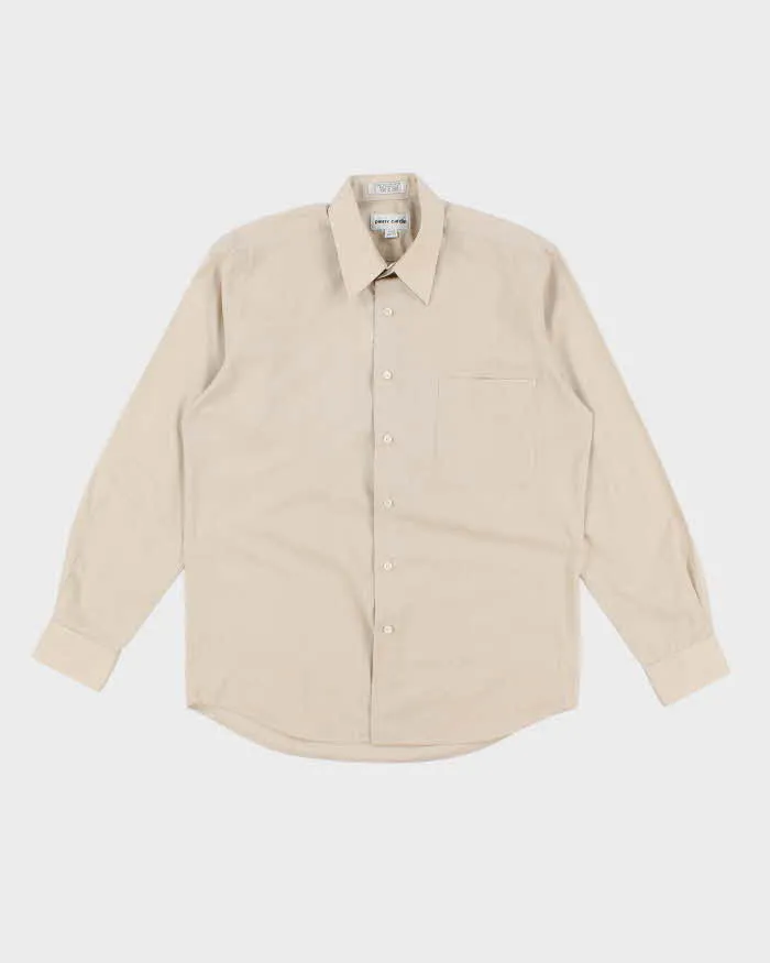 Vintage Pierre Cardin Plain Beige Long Sleeve Shirt - L sold by Rokit