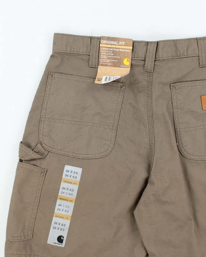Vintage 00s Carhartt Deadstock Brown Cargo Workwear Shorts - W34 sold by Rokit product image thumbnail 4