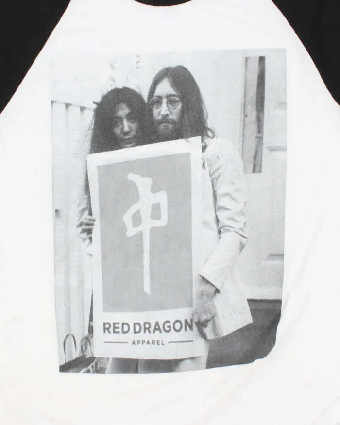Vintage 2000's Red Dragon Skateboards Yoko & John Graphic Raglan T-Shirt - S sold by Rokit product image thumbnail 3