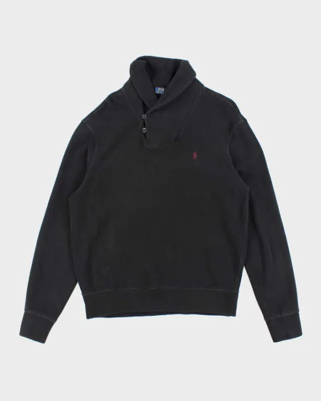 Polo Ralph Lauren Black Shawl Neck Sweatshirt - M sold by Rokit