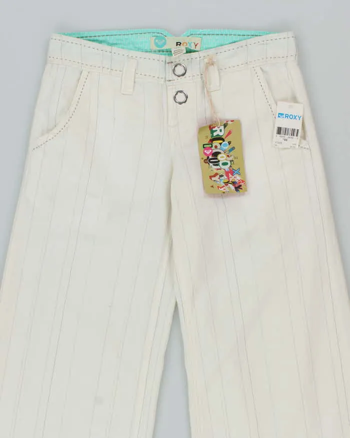 Y2k 00s Roxy Deadstock White Pinstripe Trousers - W28 L33 sold by Rokit product image thumbnail 3