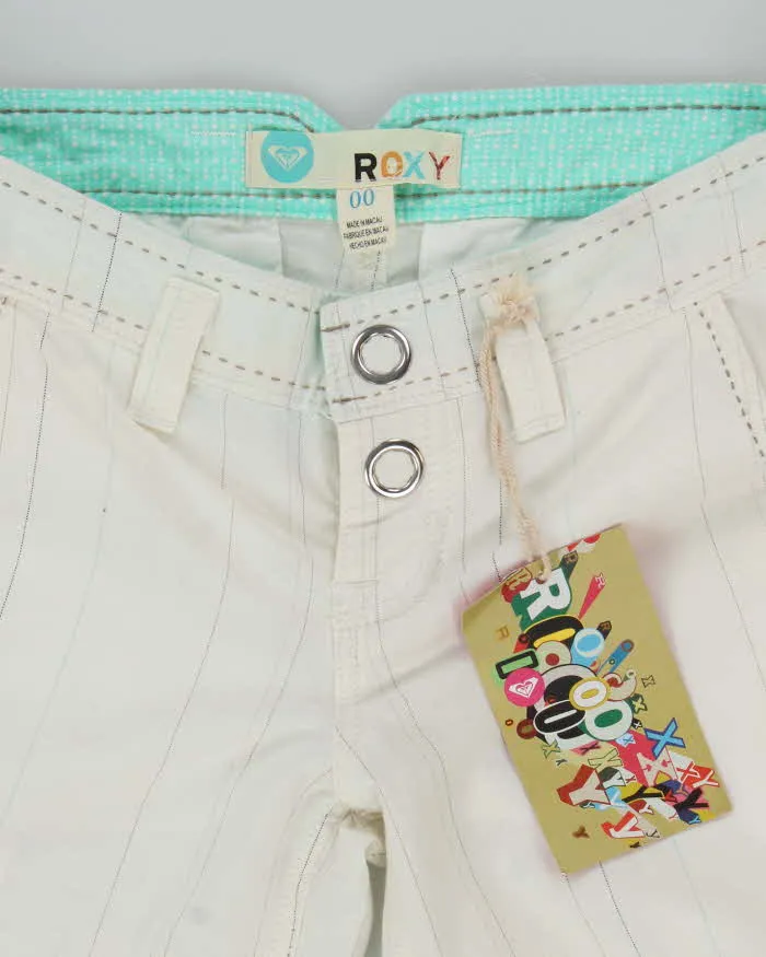 Y2k 00s Roxy Deadstock White Pinstripe Trousers - W28 L33 sold by Rokit product image thumbnail 5
