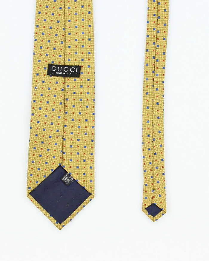 Vintage Gucci Gold Patterned Silk Tie sold by Rokit product image thumbnail 2