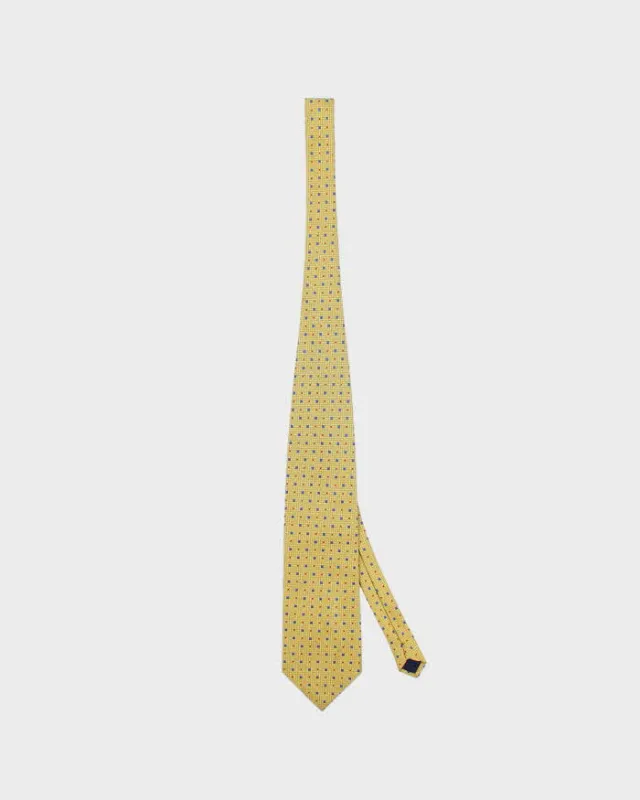 Vintage Gucci Gold Patterned Silk Tie sold by Rokit
