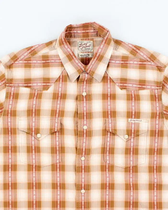 Vintage 90s Lucky Brand Orange Western Shirt - M sold by Rokit product image thumbnail 3