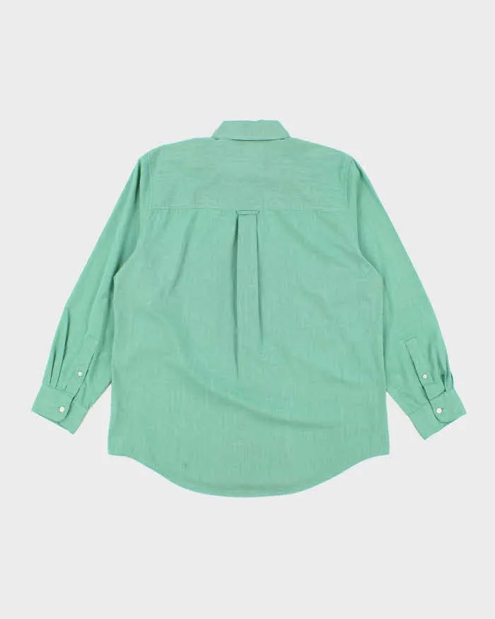 Vintage 90s Chaps Green Long Sleeve Shirt - M sold by Rokit product image thumbnail 2