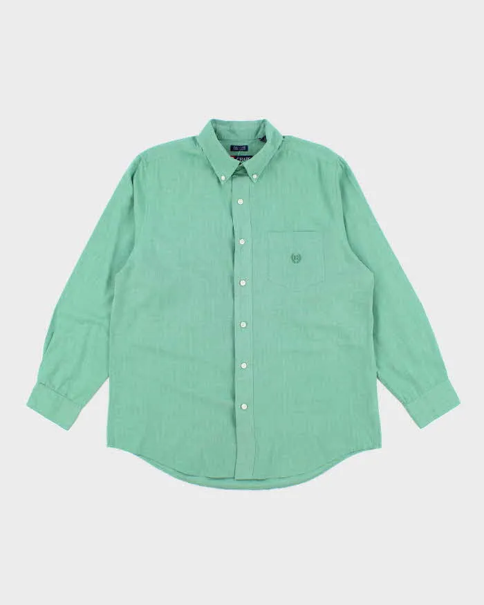 Vintage 90s Chaps Green Long Sleeve Shirt - M sold by Rokit