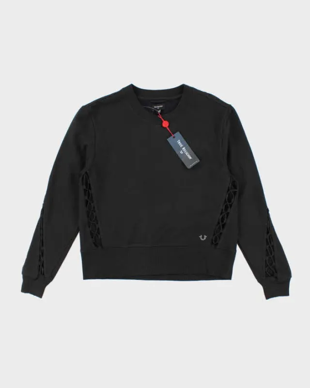 True Religion Deadstock Black Cut Out Sweatshirt - L sold by Rokit