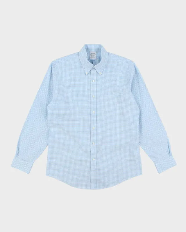 The Brooks Brothers Blue Gingham Shirt - L sold by Rokit