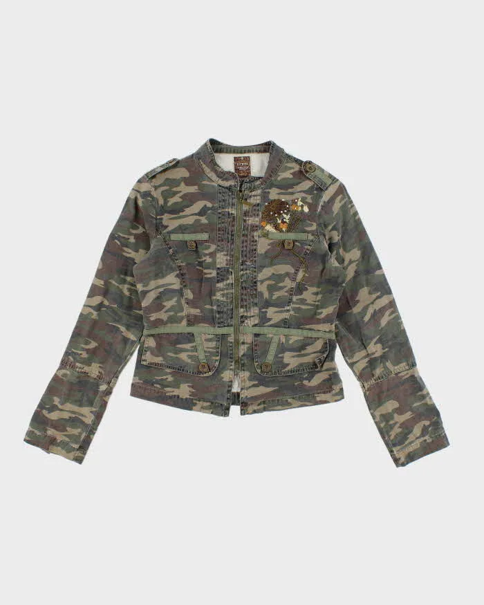 Y2k 00s Sirens Fitted Camouflage Jacket - S sold by Rokit