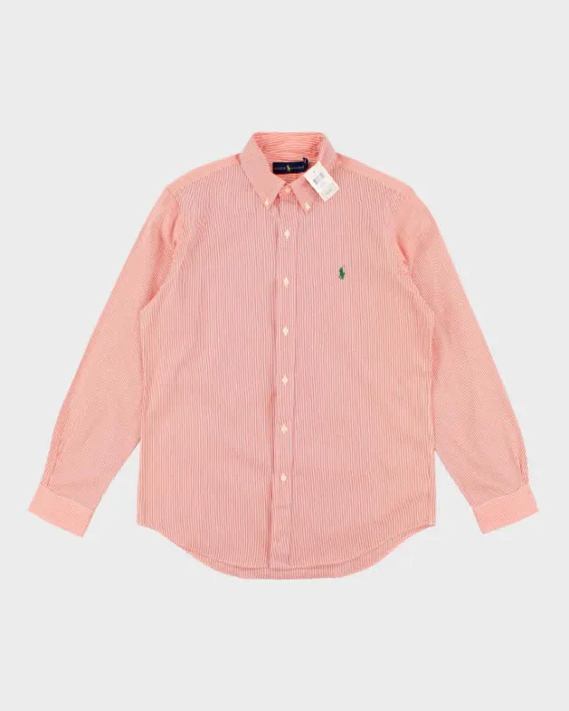 Ralph Lauren Deadstock Orange Striped Long Sleeve Shirt - M sold by Rokit