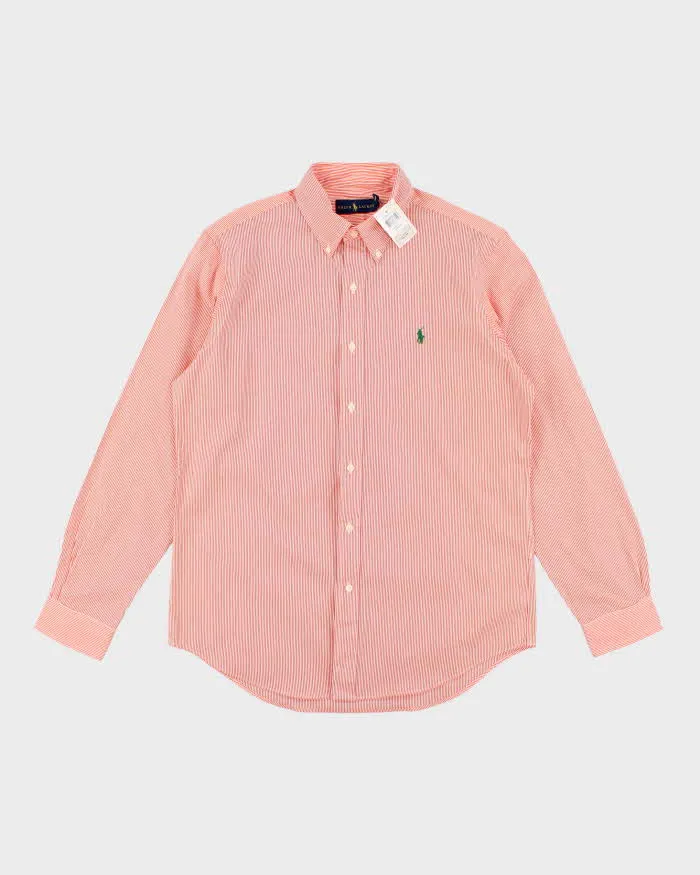 Ralph Lauren Deadstock Orange Striped Long Sleeve Shirt - M sold by Rokit