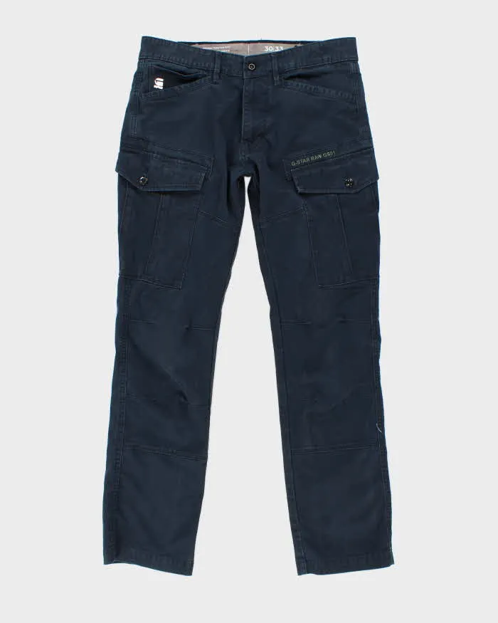 G-Star Raw Navy Cargo Trousers - W32 L31 sold by Rokit