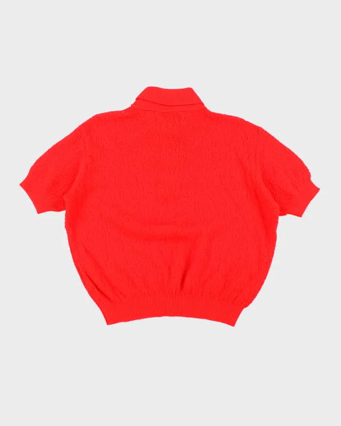 Vintage 80's White Ram Textured Acrylic Short Sleeve Knit - L sold by Rokit product image thumbnail 2