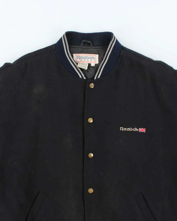 Vintage 80's Reebok Leather Heavyweight Spell Out Varsity Jacket - L sold by Rokit product image thumbnail 3