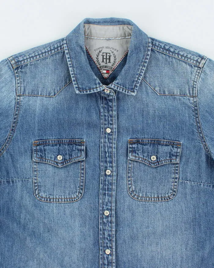 Vintage Tommy Hilfiger Snap Button Medium Wash Denim Shirt - S sold by Rokit product image thumbnail 3