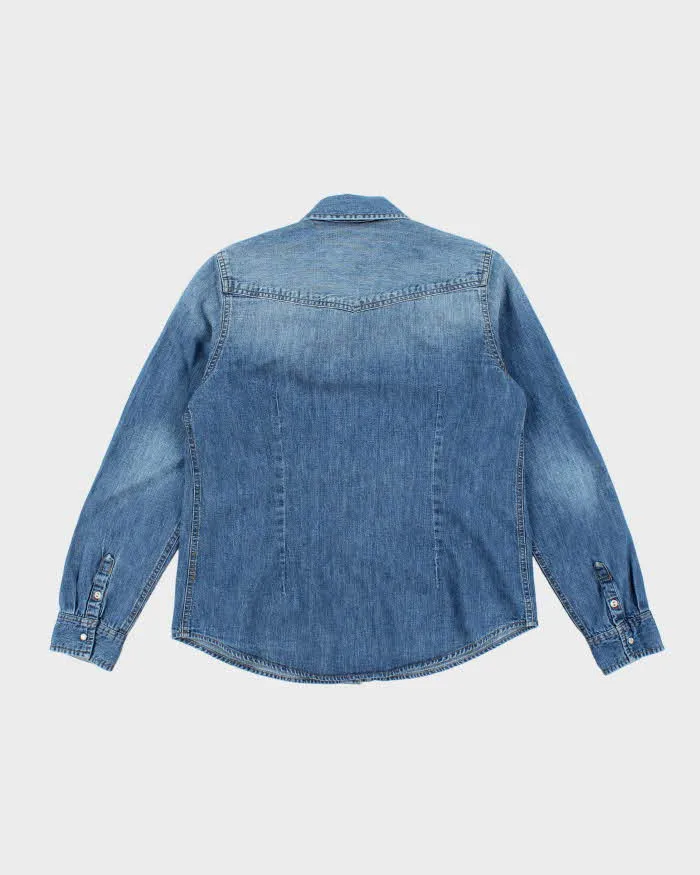 Vintage Tommy Hilfiger Snap Button Medium Wash Denim Shirt - S sold by Rokit product image thumbnail 2