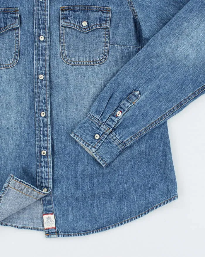Vintage Tommy Hilfiger Snap Button Medium Wash Denim Shirt - S sold by Rokit product image thumbnail 4