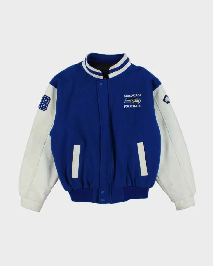Vintage 90's Seahawks Football Heavyweight Embroidered Varsity Jacket - L sold by Rokit