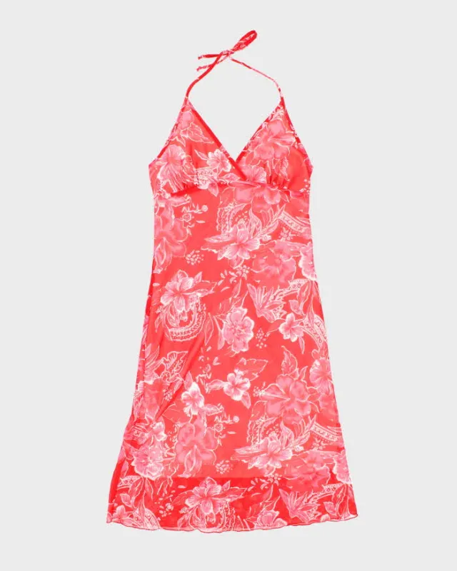 Vintage Y2k 00s Suzy Floral Halter Neck Dress - M sold by Rokit