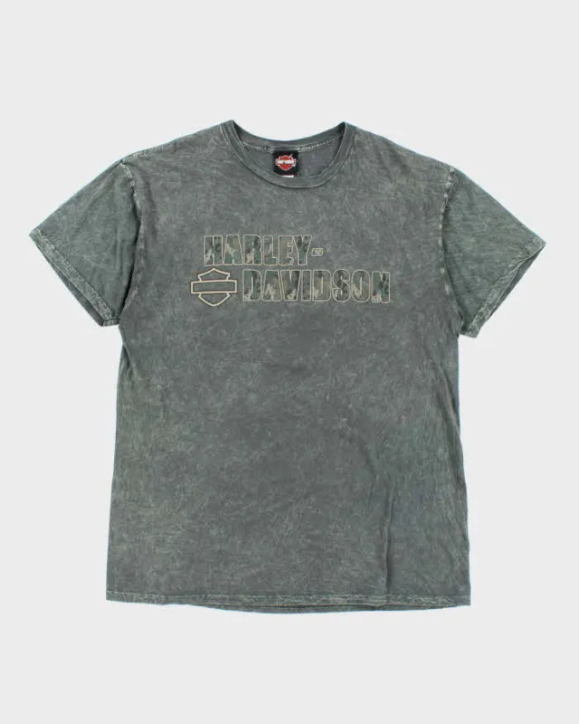 Vintage 2000's Harley Davidson Marble Wash Camo Graphic T-Shirt - XL sold by Rokit