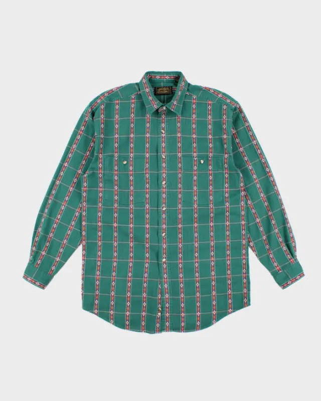 Vintage 90's Eddie Bauer Patterned Long Sleeve Shirt - L sold by Rokit