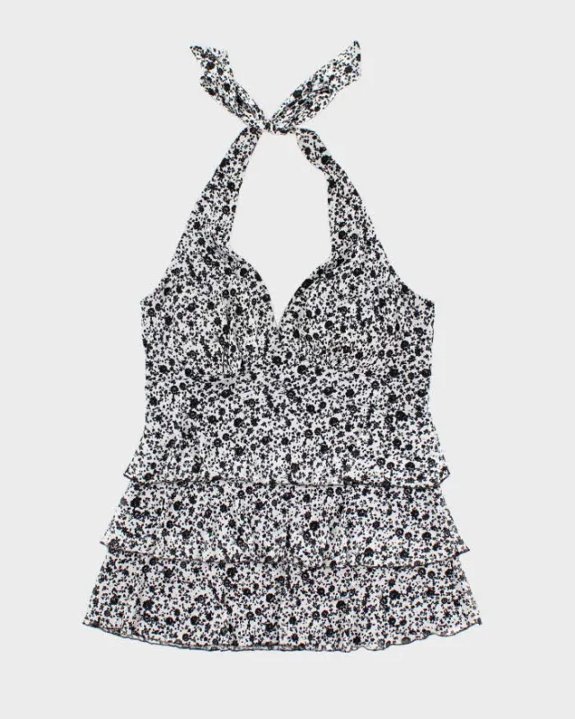 Vintage Y2k 00s Le Chateau Ruffle Halter Neck Top - L sold by Rokit