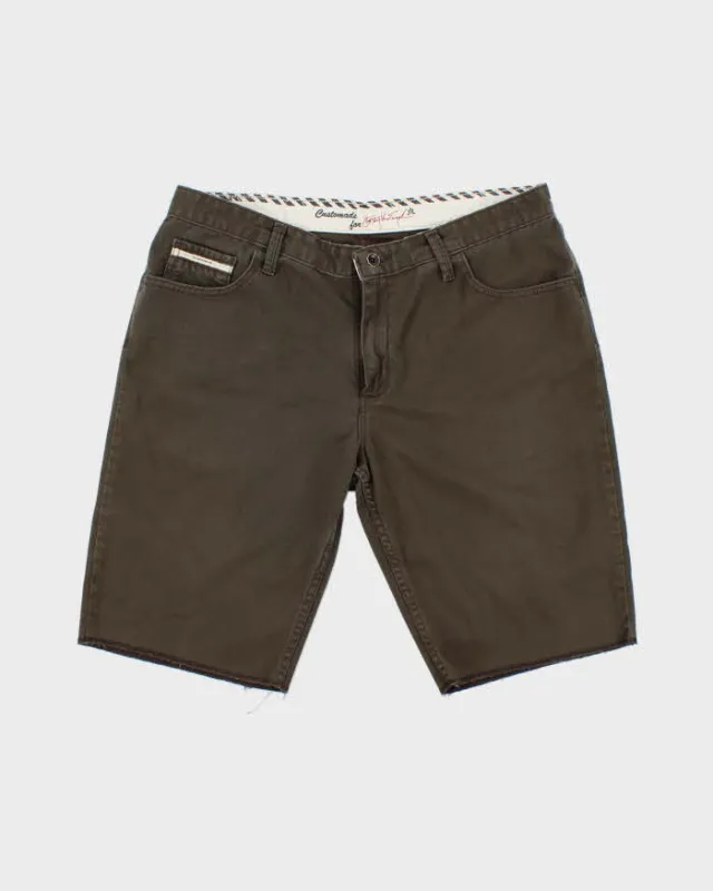 Vintage 2000's Vans Faded Brown Cut Off Chino Shorts - W34 L11 sold by Rokit